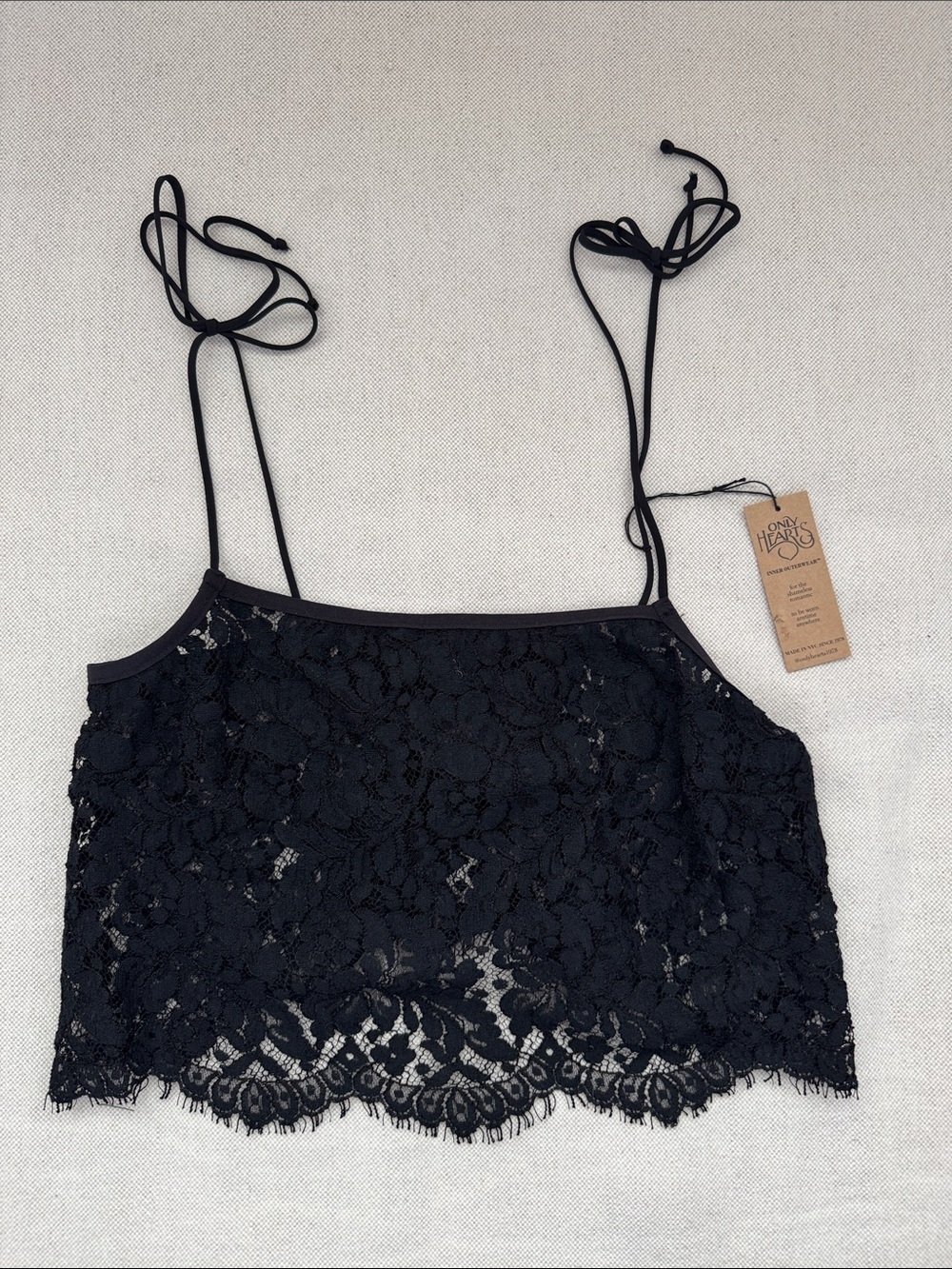 Only Hearts black lace crop top-NWT